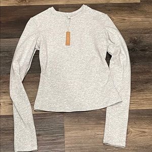 NWT Skims Cotton Jersey Long Sleeve Heather Grey Small